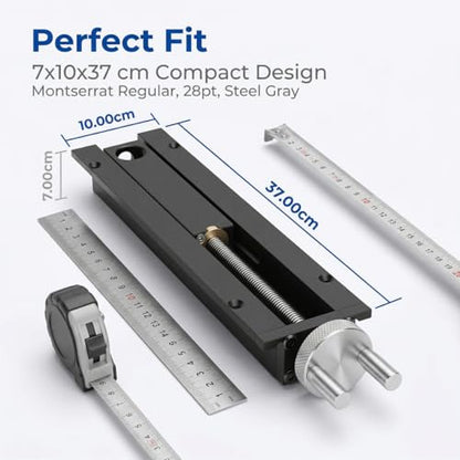 Woodworking Bench Tail Vise, 0-110 mm Stroke 20mm Table Hole Stainless Steel Anodizing Process Quick Shift Woodworking Vise with Crank Wheel Workbench Vises for Drilling