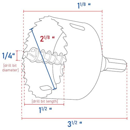 Construct Pro Speedy’Z Screw-in Cable Pass Through Port – White, 1.125" Inner Diameter, 2.5" Outer Diameter, Includes 2-1/8" Hole Saw – Low Profile, Paintable Wall Plate with Rubber Grommet - style: Port and Hole Saw