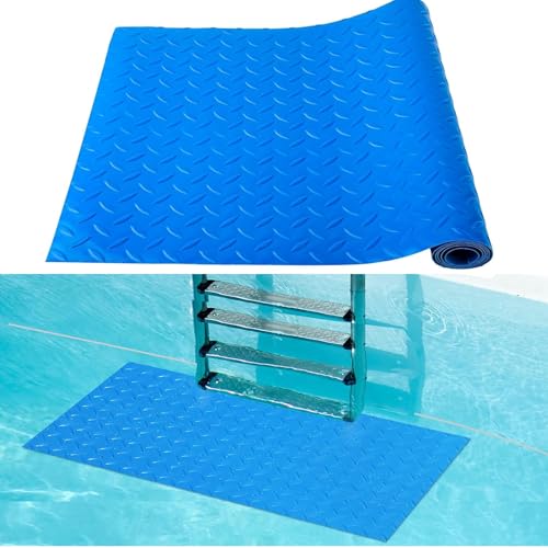 Pool Ladder Mat - 9 x 36 Inch Large Pool Ladder Pad Protective Swimming Pool Step Mat with Texture for Above Ground Swimming Pool Steps Liners and Stairs (Striped)