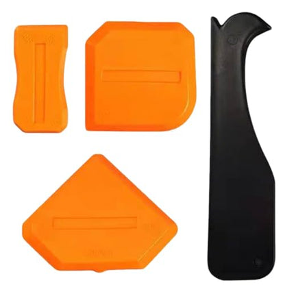 4Pcs Caulking Tool Set Sealant Caulk Finishing Grout Sealing Tools for Kitchen Bathroom Floor Reusable Caulk Remover Tools Sealant Finishing Grout Scraper (Orange)