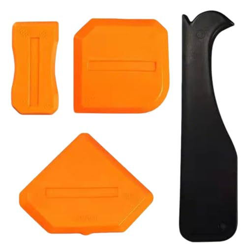 4Pcs Caulking Tool Set Sealant Caulk Finishing Grout Sealing Tools for Kitchen Bathroom Floor Reusable Caulk Remover Tools Sealant Finishing Grout Scraper (Orange)