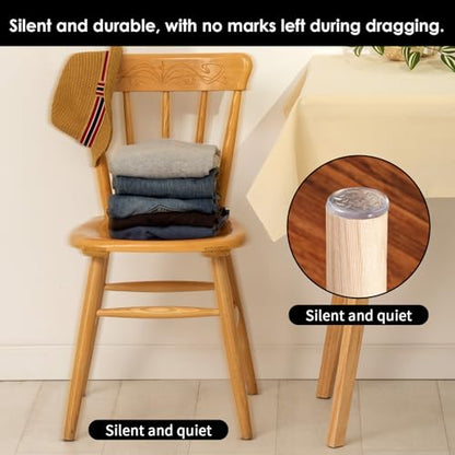 8 Non Slip Furniture Grippers Pads Transparent Round Furniture Rubber Grippers Prevent Sliding for Hardwood Floor Laminate Tile Carpet Protect Couches Chairs Tables Reducing Scratch Proof Floor