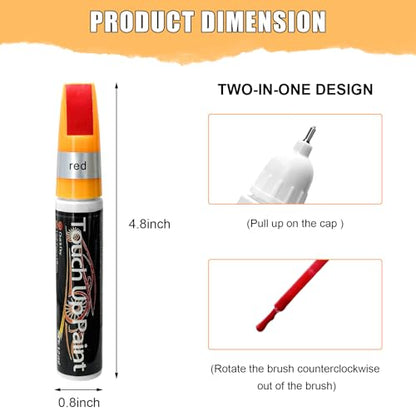 Touch Up Paint Pen for Cars, 2 in 1 Quick Drying Touch Up Pen Lasting Auto Scratch Remover, 0.4 Fl Oz Color Accurate Paint Pens Quick & Easy Solution to Repair Scratches (Red) - color: Red