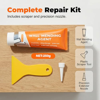 Wall Repair Paste for Cracks and Holes, 2026 New Efficient Drywall Repair Kit with Scraper, Wall Mending Agent for DIY, Portable Drywall Patch Kit for Home Improvement (3)
