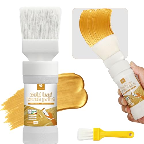 Liquid Gold Paint 6.35 Fl Oz, Non-Fading Gold Paint Finish for Art, Canvas Painting, Wood Decor, Clay Crafts - color: Golden