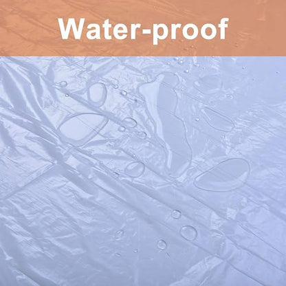 Clear Plastic Sheeting Drop Cloths for Painting, 5 Pcs 9x12ft Plastic Tarp Waterproof Dustproof Almost Tear Resistance Multi-Purpose Furniture Cover Floor Wall Protection Film