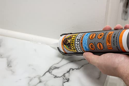 Gorilla Waterproof Caulk & Seal 100% Silicone Sealant; Clear; 10oz Cartridge (Pack of 6)