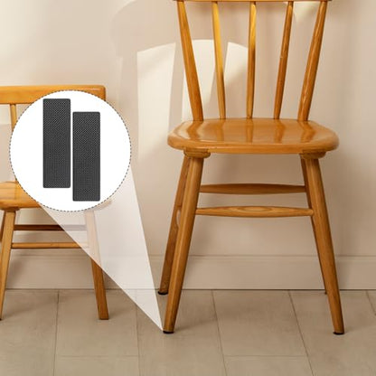 12 Pcs Non Slip Furniture Pads,Self Adhesive Rectangle Non Skid Furniture Grippers for Hardwood Floors Couch Stoppers to Prevent Sliding for Recliners Sofa Chairs(Black,5.7×1.8 in)