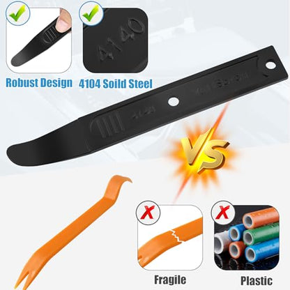 4140 Pry Tool,Pry Bar Trim Removal Tool,Pocket Pry Bar,Automotive Trim Removal Tool Kit,Aircraft Trim Removal Pry Tool,Interior and Exterior Trim Removal Kit for Planes - size: black 1pc