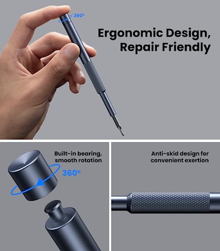 AXTH 25-in-1 Small Precision Screwdriver Set, Professional Magnetic Mini Repair Tool Kit for Phone, Computer, Watch, Laptop, Macbook, Ring Doorbell, Eyeglass, Electronic, [Bearing Steel] Screw Driver - style: 25in1
