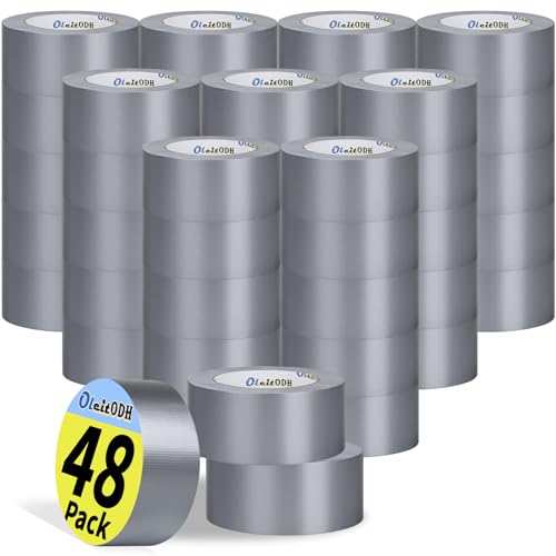 48 Pack Silver Duct Tape Heavy Duty Bulk, 2 inch X 1440 Yards, Strong No Residue All-Weather Duct Tape, Waterproof, Tear by Hand, Multi-Use for Indoor & Outdoor Repairs, Industrial, Professional Use - color: Silver, size: 2 in x 30 Yards-48 Rolls