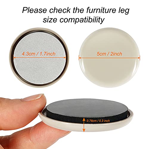 Furniture Sliders, 12pcs Furniture Movers 2 Inch Moving Pads Self Adhesive Gliders for Carpet and Hardwood Floors(Beige) - size: 12pcs 2" Beige