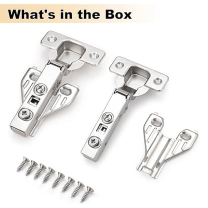 Probrico (2 Pair/4 Pack Full Overlay Soft Closing Clip On Face Frame Mounting Cabinet Hinges, 105 Degree Self Closing Kitchen Cupboard Door Hinges
