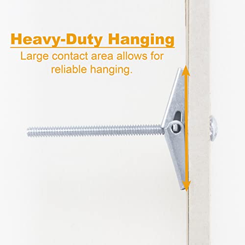 KURUI Hollow Wall Anchors Assorted Kit, 44Pc Heavy Duty Toggle Bolts and Wing Nut Kit, Drywall Anchors Assortment Set, Butterfly Anchors for Hanging Picture Curtain Rod Plant (1/8in, 3/16in, 1/4in) - style: 44 Pack