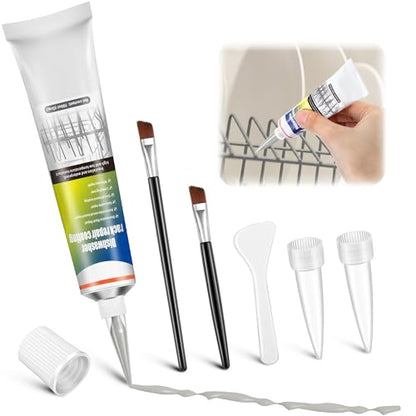 3.4oz Dishwasher Rack Repair Coating, Grey Dishwasher Vinyl Rack Rust Touch Up Paint Kit, Insulation and Waterproof, High and Low Temperature Resistant - color: Grey, size: 3.4 Ounce (Pack of 1)
