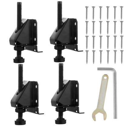 4 Pcak Adjustable Leveling Feet,Heavy Duty Furniture Levelers,Adjustable Furniture Feet,with Screws, Lock Nuts and Wrench,3 inch Adjustable Height, for Table, Cabinets