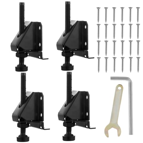 4 Pcak Adjustable Leveling Feet,Heavy Duty Furniture Levelers,Adjustable Furniture Feet,with Screws, Lock Nuts and Wrench,3 inch Adjustable Height, for Table, Cabinets
