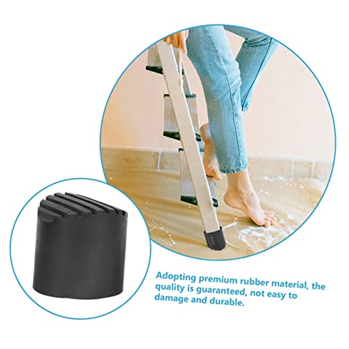 2pcs Non-Slip Rubber Ladder Foot Covers Ladder Accessories for Enhanced Stability and Floor Protection for Use Home - size: 8.1X8.1CM