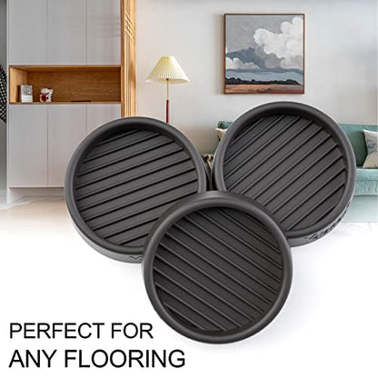 Yelanon Non Slip Furniture Pads,12 Pcs 2" Furniture Coasters - Anti-Skid Grippers,Rubber Furniture feet, Anti-Slide Floor Protectors - Bed stoppers to Prevent Sliding(Black) - color: 12pcs2"round Black