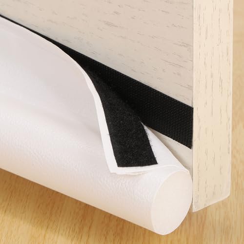 uxcell 2Pcs 37" Door Draft Stopper, Under Door Draft Blocker, Adhesive Soundproof Door Bottom Seal, Weather Stripping Door Sweep for Bottom of Doors, White - color: White