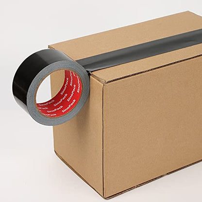 3 Pack Duct Tape Heavy Duty Waterproof No Residue Black Duct Tape Total Length 60 Yards x 1.88 Inch x 9Mils,Strong Adhesive Black Tape for Indoor Outdoor Repairs Tear by Hand - size: 1.88in X 20yds