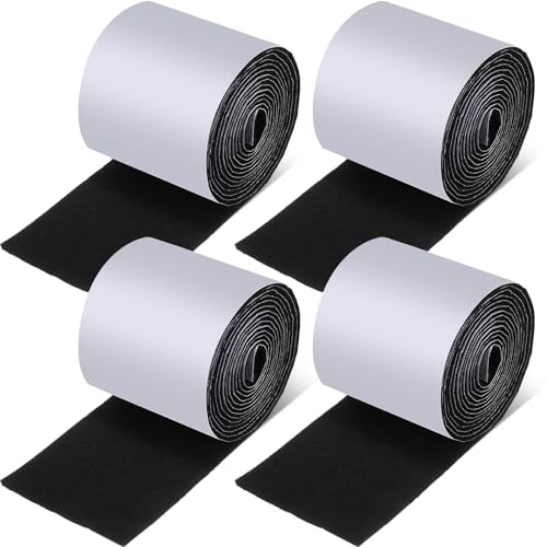 Zonon 4 Rolls 120 Inch Felt Strip with Adhesive Backing Felt Tapes Furniture Strip Rolls Self Stick Heavy Duty Polyester for Protecting Furniture and DIY Adhesive(Black,4 Inch) - color: Black, size: 4 Inch