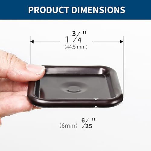 Ezprotekt 1 3/4" Non Slip Furniture Pads, 16 Pcs Anti Slip Furniture Caster Cups, Furniture Coasters for Hardwood Floors, Furniture Stoppers to Prevent Sliding - Prevent Floors Scratches, Brown/Black - size: 1-3/4 inch