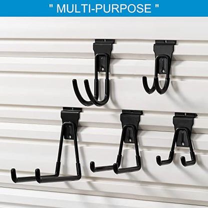 16 Pack Slatwall Hooks, Slatwall Accessories for Garage Storage, Heavy Duty Slat Wall Hanger(Black) - style: 16PC Assortment-B