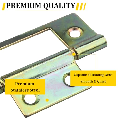 N 6656 Bi-fold Door Hinge, 3 x 1 Inch Non-Mortise Brass Plated Bifold Door Hinges (1 Pack) - size: 1 Pack