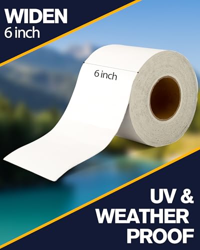 X-Haibei RV Roof Tape 6 Inch x 50 Feet, White, RV Roof Sealant Tape for Camper Trailer Roof Repair, Boat Sealing,Awning, Canopy Window, UV Resistant, Waterproof, 15 Years (6inch x 50 feet) - style: 6inch x 50 feet