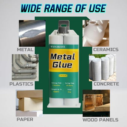 Metal Repair Glue, Heavy Duty, High Heat, High-Strength Bonding, Metal Epoxy Glue, All Purpose, 3 Pack