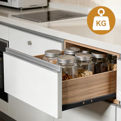 ARTIBETTER Drawer Slide Kit - Self-Closing Rails, Cabinet Drawer Slides (12 inch, Side-Mounted)