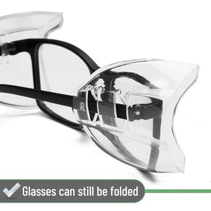 UNCO- Safety Side Shields for Glasses, 2/4/6/10/12/16/20/24/30/32 pcs, Safety Glasses Side Shields for Eyeglasses - style: 32 Pcs