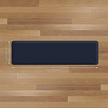 NewLife by GelPro Anti-Fatigue Nonslip 1/2" Thick Hard Floor Utility Mat for Garage, Patio and Kitchen, 20" x 72", Leather Grain Navy - color: Leather Grain Navy