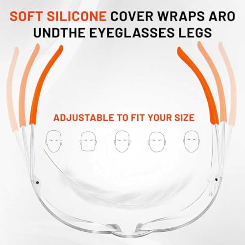 Salfboy Anti Fog Wraparound Safety Glasses Bulk, ANSI Z87.1 Certified for Construction, Yard Work, Laboratories - style: Orange Leg