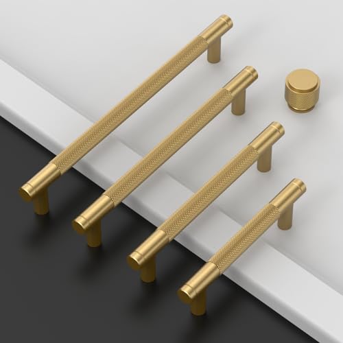 Asidrama 10 Pack Champagne Bronze Zinc Alloy Knurled Dresser Knobs Cabinet Hardware for Dresser Drawers - color: Champagne Bronze, style: 10 Pack