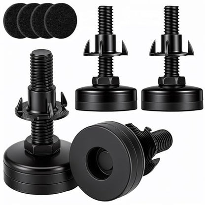 4 Pack Adjustable Furniture Feet Table Levelers with T-Nuts and Felt Pads 3/8" Thread Adjustable Furniture Leveling Feet Heavy Duty Leg Risers Chair Leg Extenders for Height Table Chair Cabinet Desk