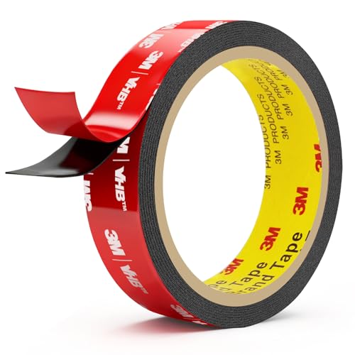3M Double Sided Tape Heavy Duty 1in x 10ft, Heavy Duty Removable Mounting Tape, Adhesive Strips Double Sided Mounting Tape, Strong Foam Tape for Walls Picture Hanging Poster, Car, LED Strip Light - size: 1in x 10ft
