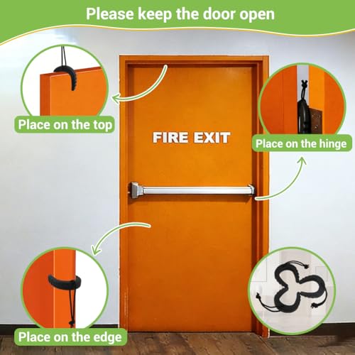 4 Pcs First Responder Door Stop, Rubber Door Jam with Nylon Cord Attachments Door Jam for Law Enforcement, Police, Emergency Medical Services