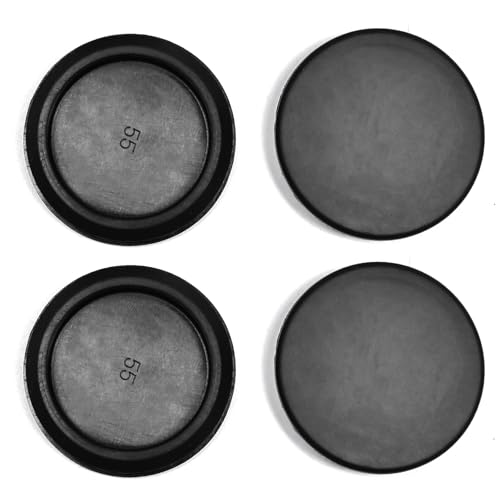 4 Pcs 55 mm Silicone Rubber Plugs Snap in Locking Hole Plugs for 55 mm (2-3/16") Round Holes, Flush Type Rubber Stoppers, Flexible Tube Pipe End Caps Covers, Waterproof Sealing Plugs, Black - color: Black, size: DH:2-3/16"(55mm)