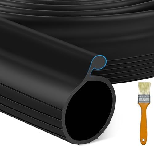 10 FT Garage Door Bottom Seal Rubber 0.35" Big P Bulb Bottom Garage Weather Stripping for Single Channel, Flexible Weatherproof Replacement Strip Seal Fits 10FT Wide, Black - color: Black-0.35" Big P Bulb, size: 10 Feet