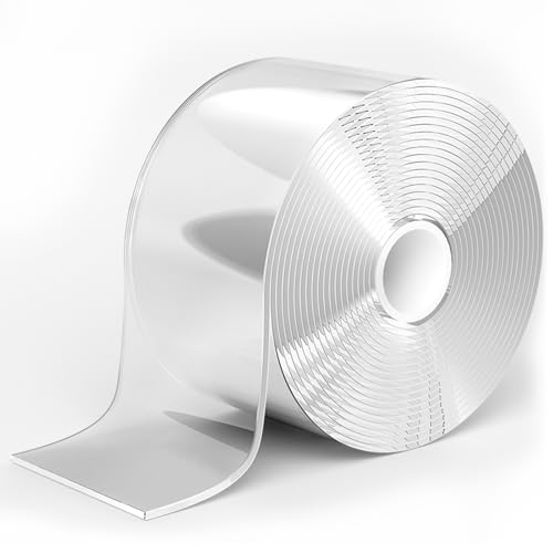 Strong Double Sided Tape Heavy Duty Widely, No Residue Clear Double Sided Mounting Tape,Two Sided Adhensive Nano Tape for Walls,Carpet,Posters,Dorm Room Essentials Teacher Must Haves - size: 1.97” x 16.4'