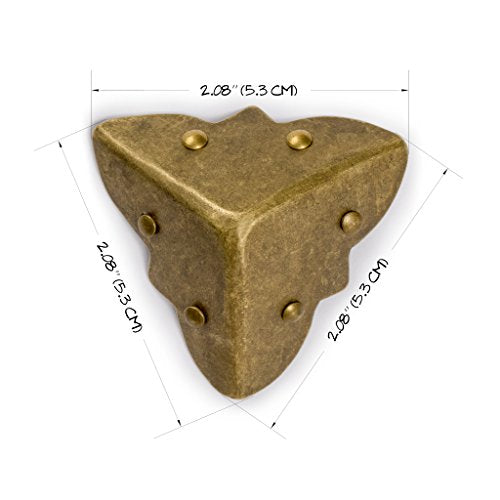 Brass "Three-Sided" Corner Plate – Set of 2, 2", by Hardware Philosophy