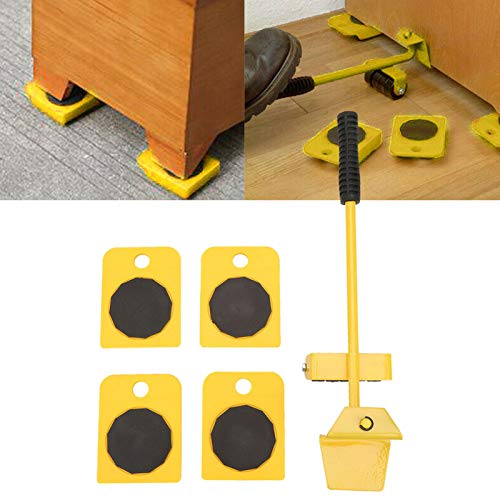 Hilitand Furniture Lifter Set 4 Sliders Sofa Transport Kit for Moving Couches Refrigerators Heavy Objects, Bearing 150KG (Yellow)