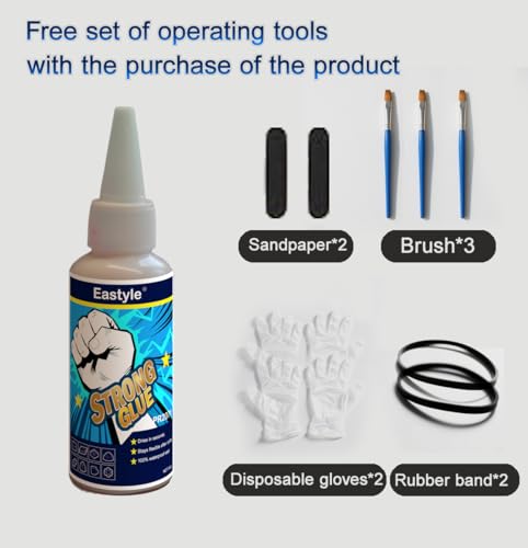 Eastyle Super Glue Gel Clear: 2oz/60ml Large Capacity, Strong All Purpose Adhesive for Plastic Metal Wood Rubber, Waterproof Flexible Non-Yellowing, Instant Bond for Home Repair Crafts, 1 Pack