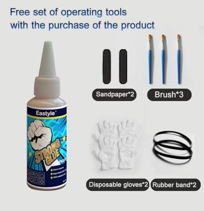 Eastyle Super Glue Gel Clear: 2oz/60ml Large Capacity, Strong All Purpose Adhesive for Plastic Metal Wood Rubber, Waterproof Flexible Non-Yellowing, Instant Bond for Home Repair Crafts, 1 Pack