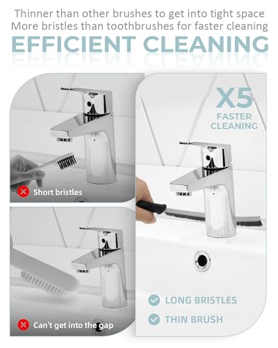 SXhyf Crevice Cleaning Brush - Grout Scrub Brush, House Cleaning Supplies, Gap Cleaning Tools, Home Essentials, Gifts for Women Men, Hard Bristle Crevice Cleaner Brush for Household Use, Bathroom