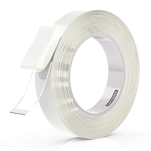 LLPT Double Sided Tape Clear Acrylic Strong Mounting Tape 3/4 Inch x 120 Inch Multiple Sizes Residue Free Waterproof Outdoor Indoor Adhesive for Nail Box Home Deco and DIY(WA053) - size: 3/4" x 120 Inch
