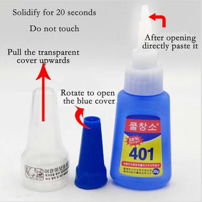 2024 New Multipurpose High-Grade Bonding Glue, 401 Glue Instant Fast Adhesive, All Purpose Repair Adhesive for Ceramic Plastic Wood Metal (4 pcs) - color: 4 pcs