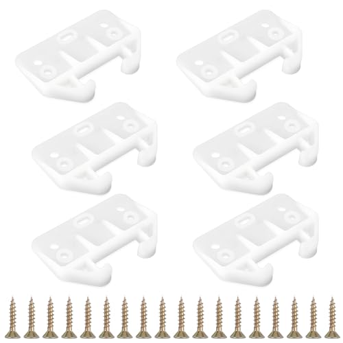 6PCS Plastic Drawer Guides White Drawer Rail Brackets White Drawers Track Guides Drawers Replacement Furniture Parts for Dresser Cabinet Closet